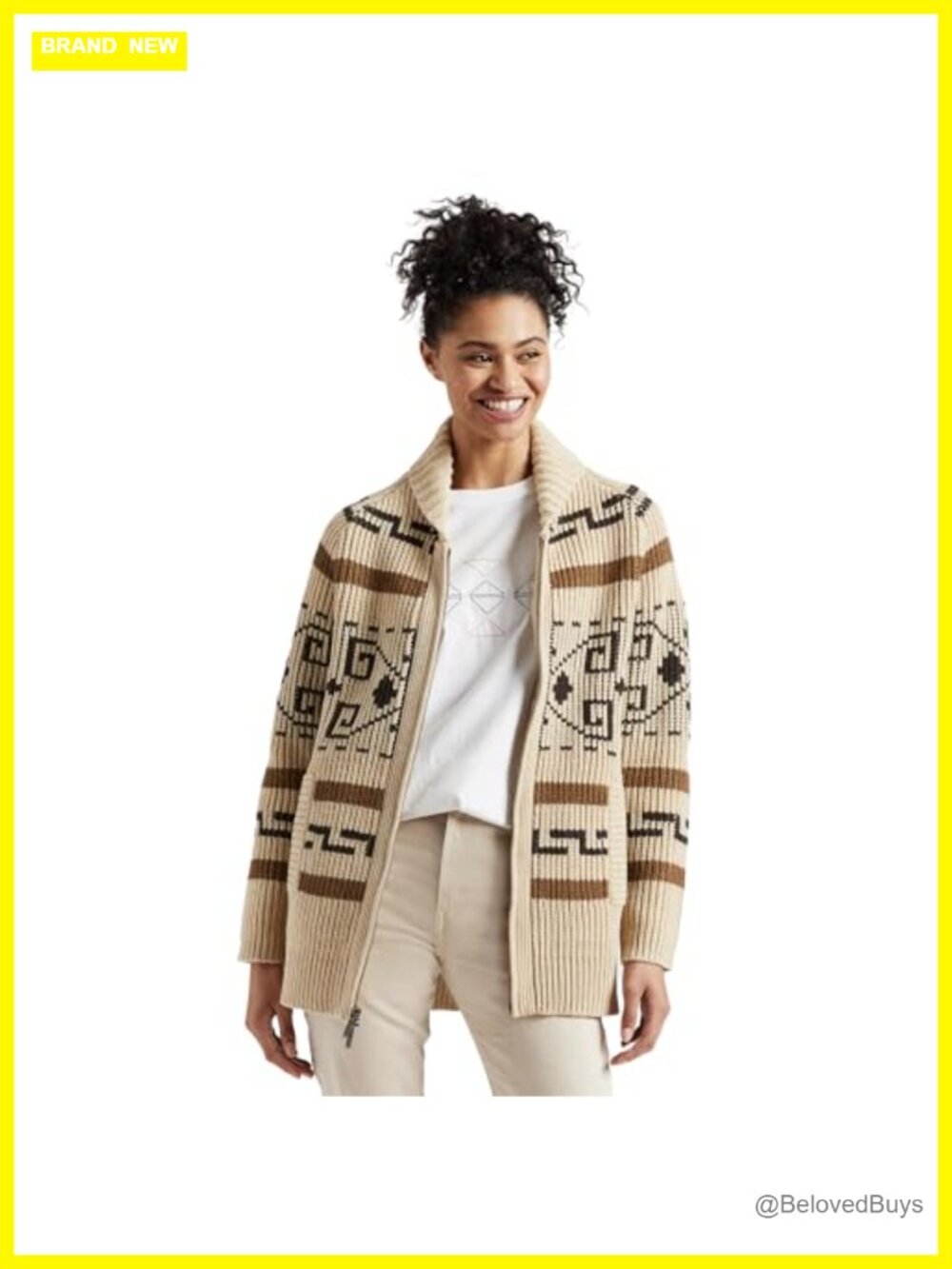 Pendleton Westerley Wool Cardigan Relaxed Fit Cable Knit Sweater
